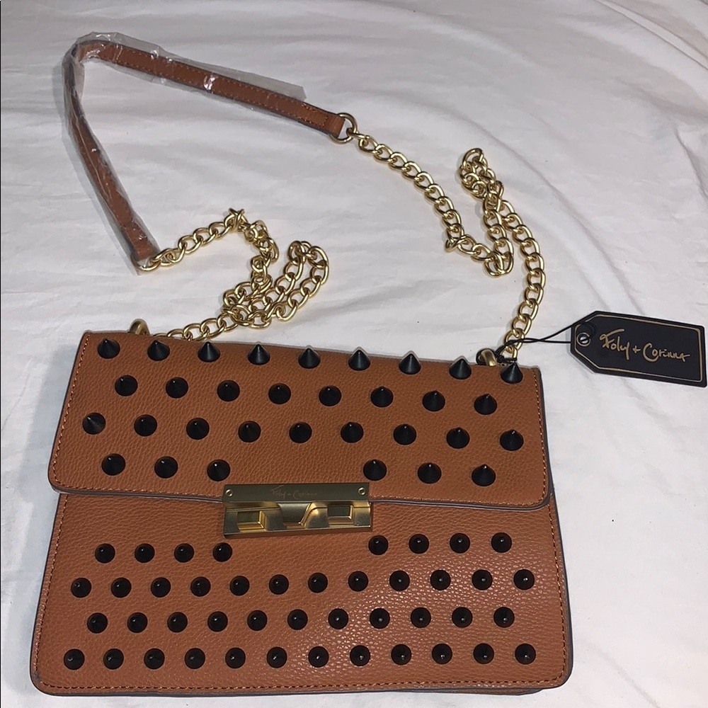 *NWT* Foley + Corinna NWT Brown Bag with Gold Entailments